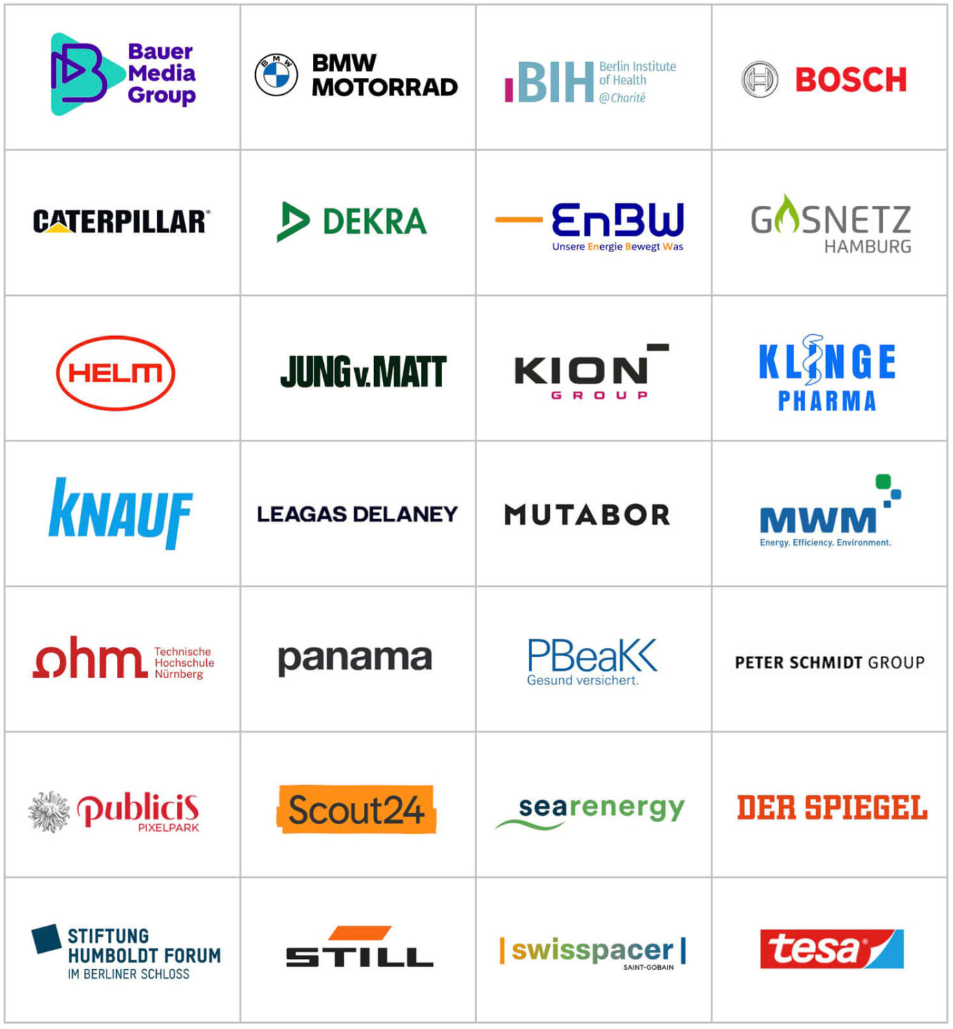 Referenzen mit Logos der Unternehmen und Agenturen