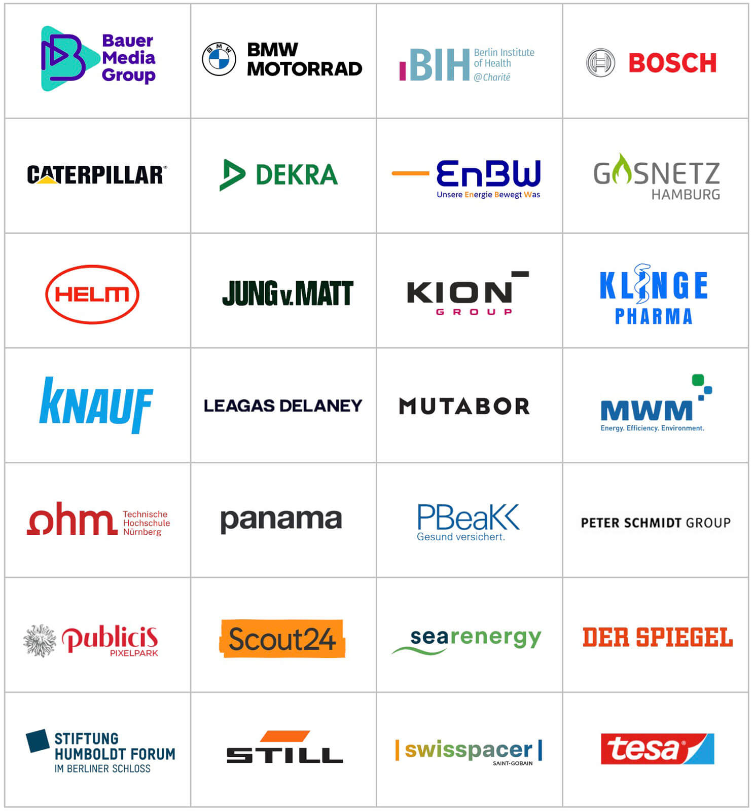 Referenzen mit Logos der Unternehmen und Agenturen